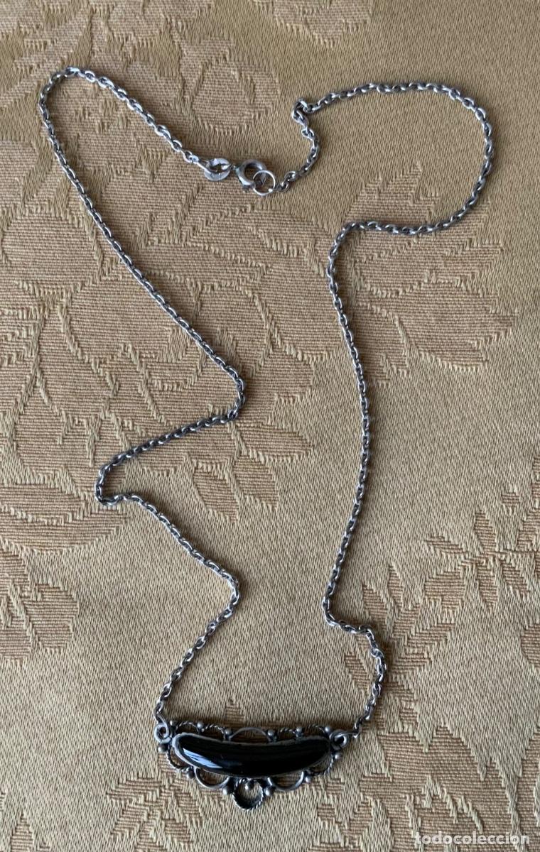 Joyeria: ANTIGUO COLGANTE CON CADENA, PLATA Y AZABACHE - Foto 8