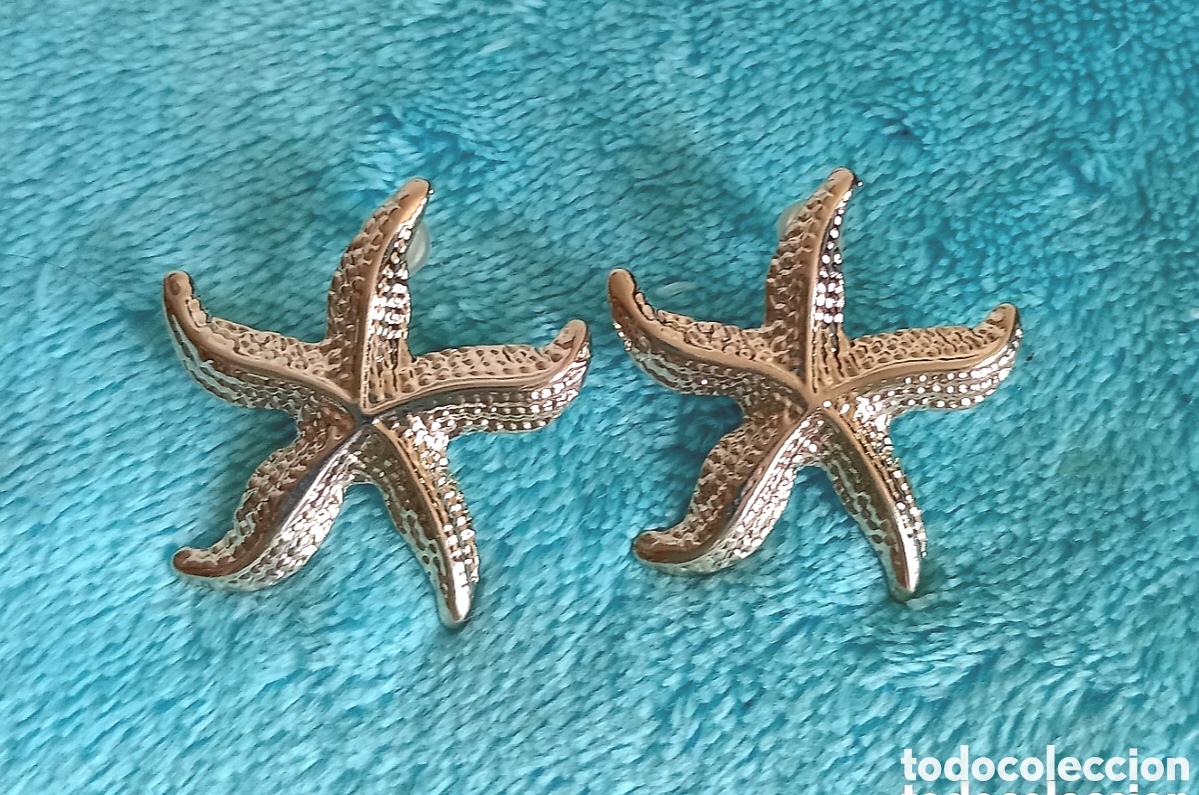 Joalharia: Originales pendientes de bot&oacute;n estrella de mar plateados 2,2cm di&aacute;m. Muy bonitos