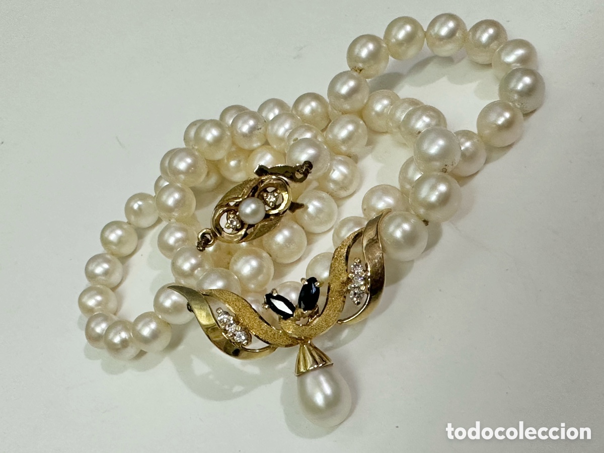 Joaillerie: Antiguo Collar De perla y Oro 18 Quilates 750