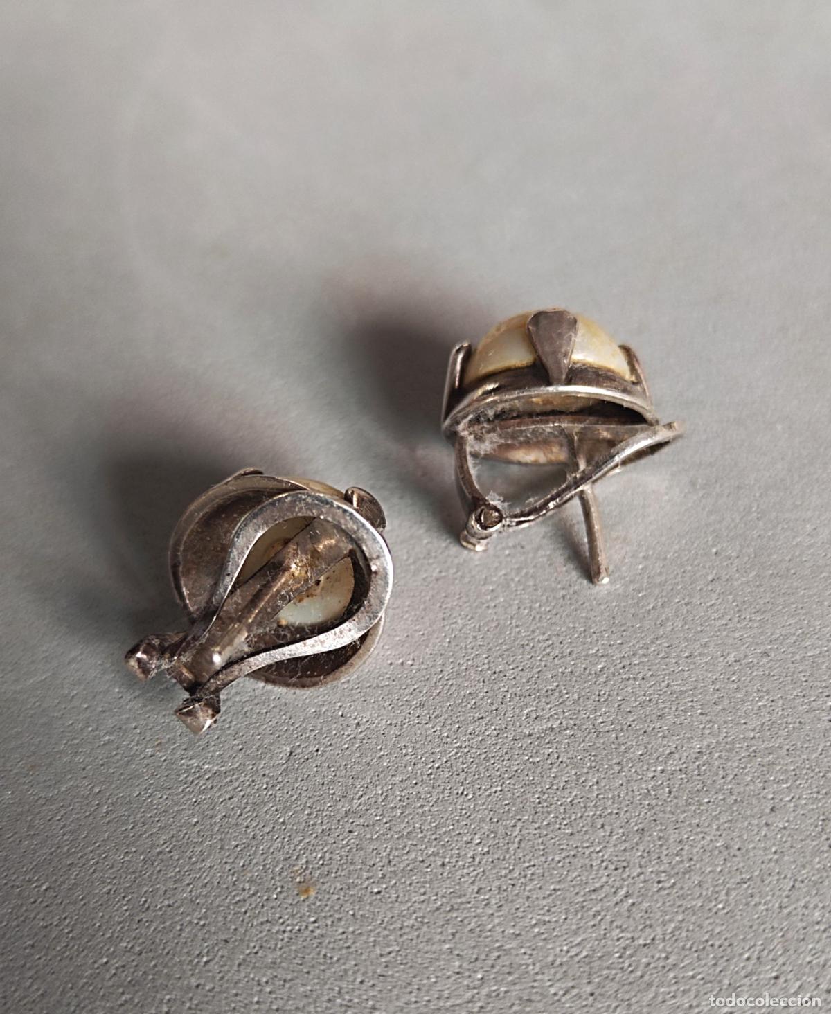 Joyeria: Pendientes de plata de ley con perlas, cierre de omega. - Foto 2