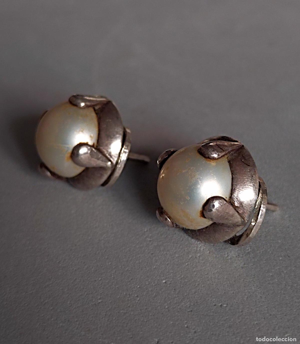 Joyeria: Pendientes de plata de ley con perlas, cierre de omega. - Foto 4