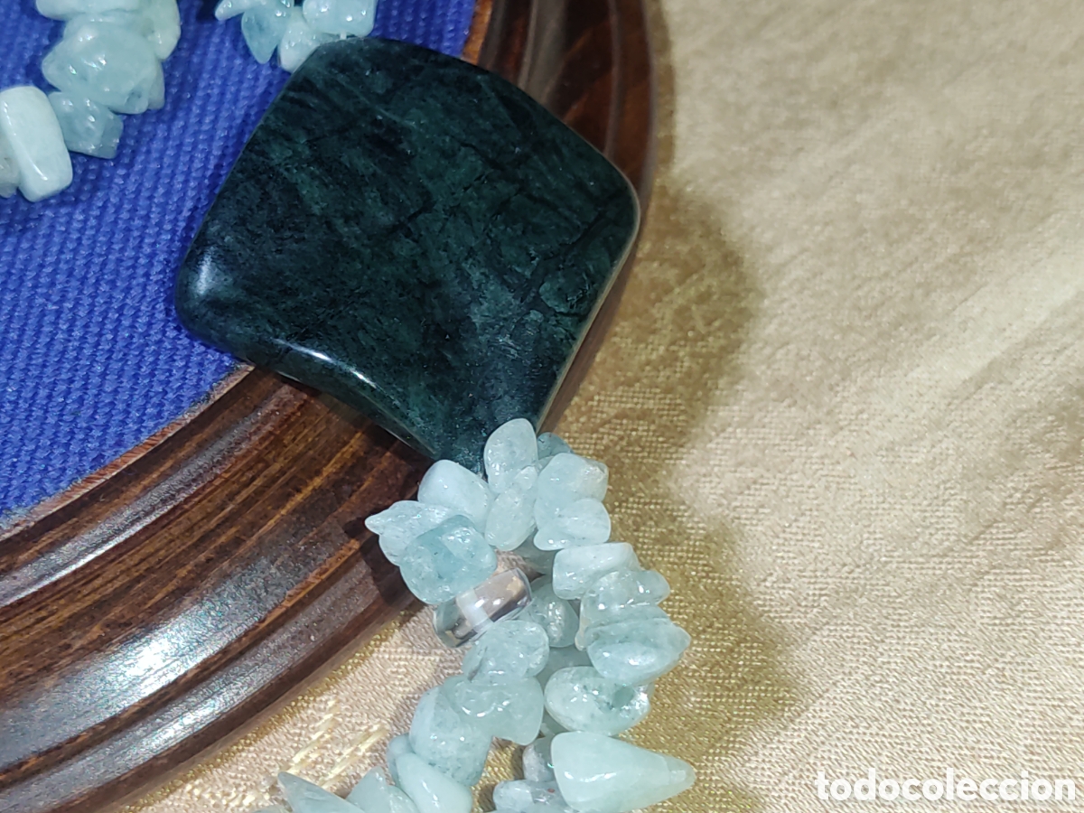 Joyeria: Collar largo de cuarzo verde.Vintage. - Foto 4