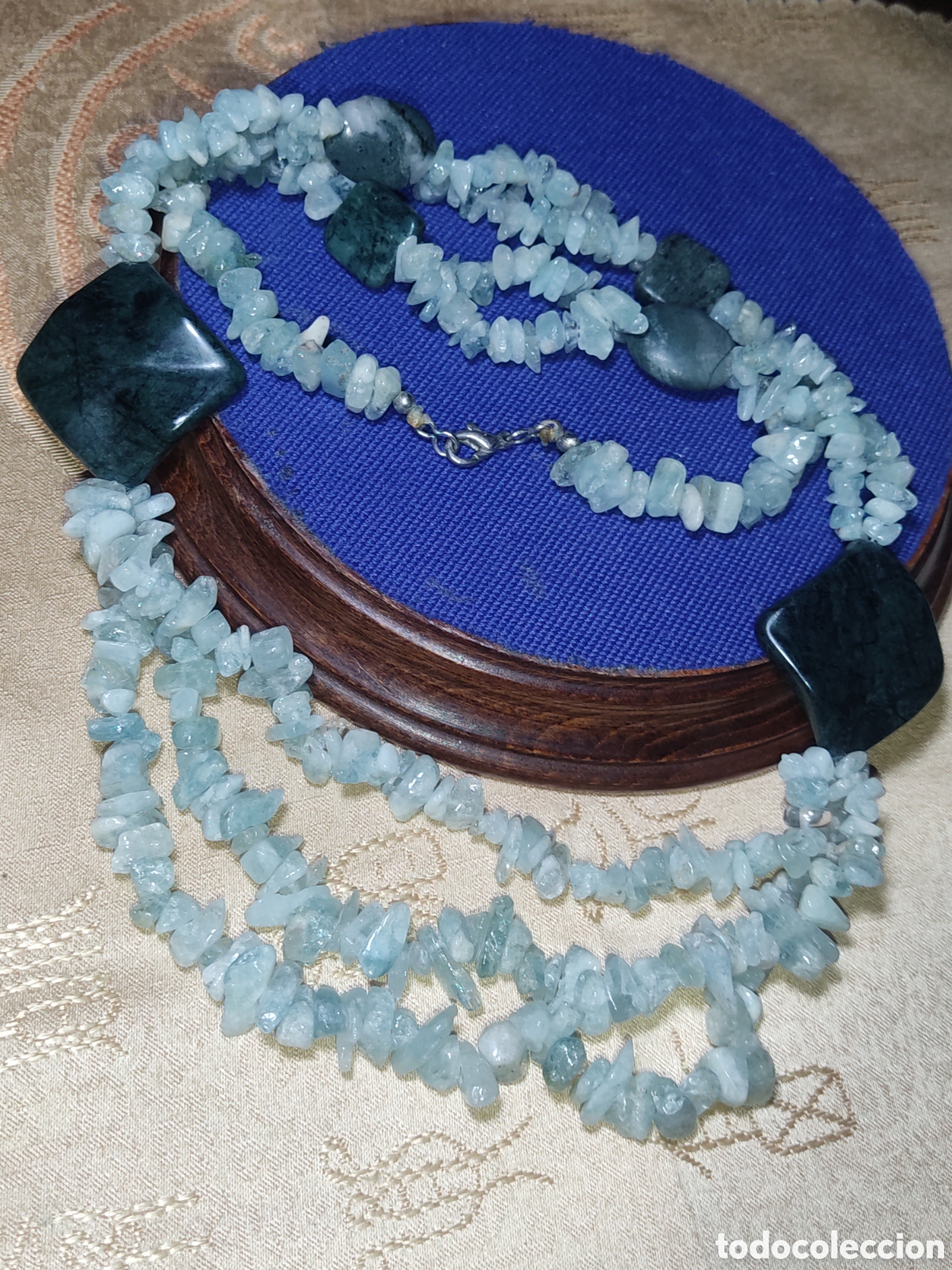 Joyeria: Collar largo de cuarzo verde.Vintage. - Foto 6