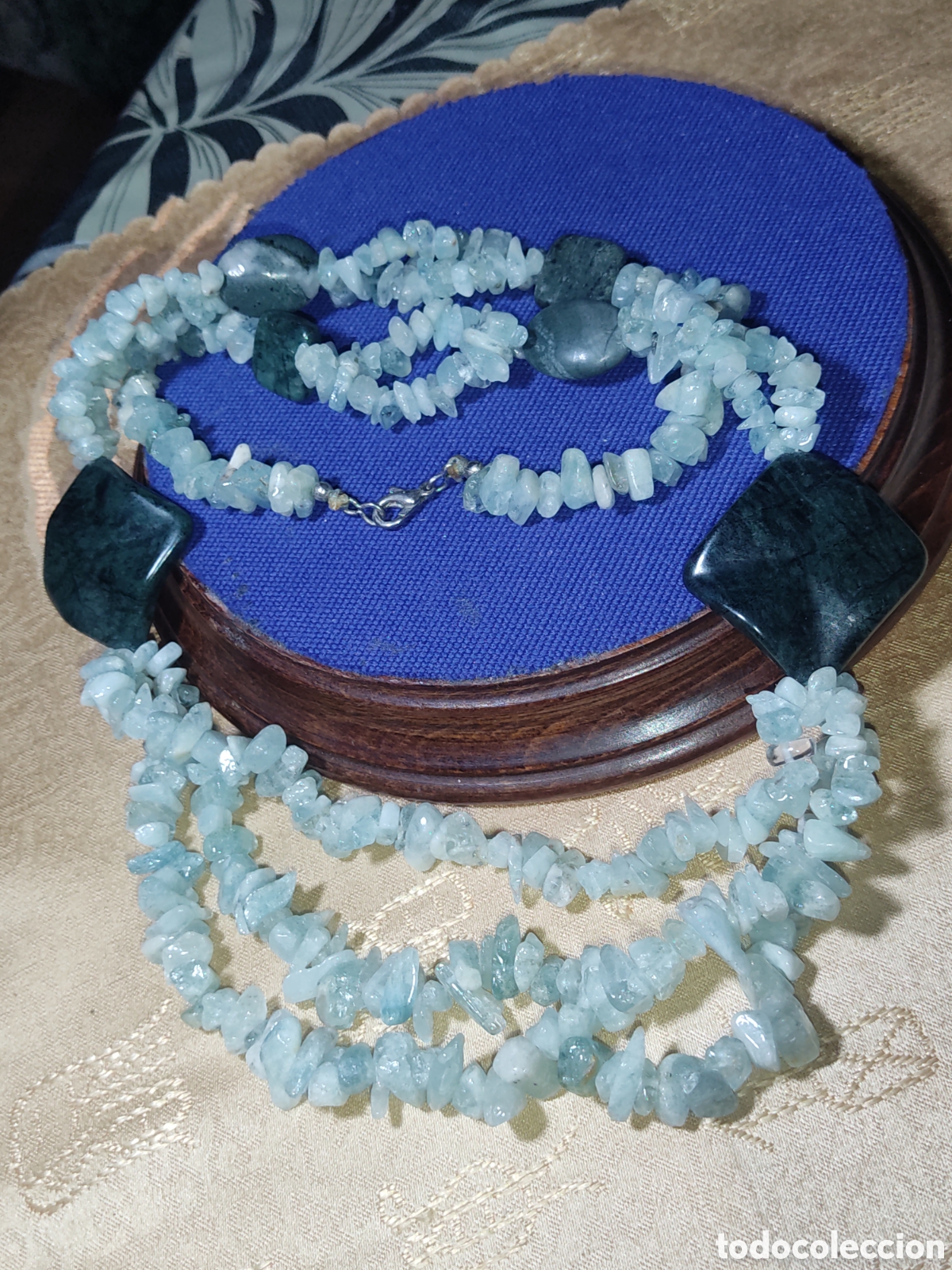 Joyeria: Collar largo de cuarzo verde.Vintage. - Foto 7