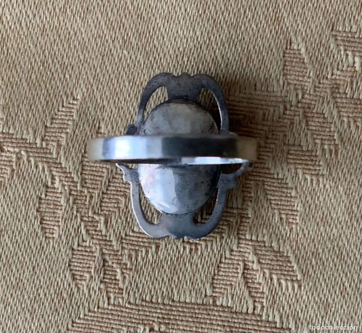 Joyeria: ANTIGUO ANILLO DE PLATA Y AZABACHE - Foto 4