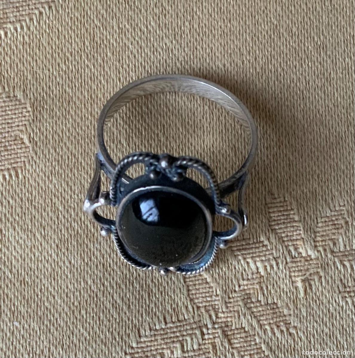 Joyeria: ANTIGUO ANILLO DE PLATA Y AZABACHE - Foto 7