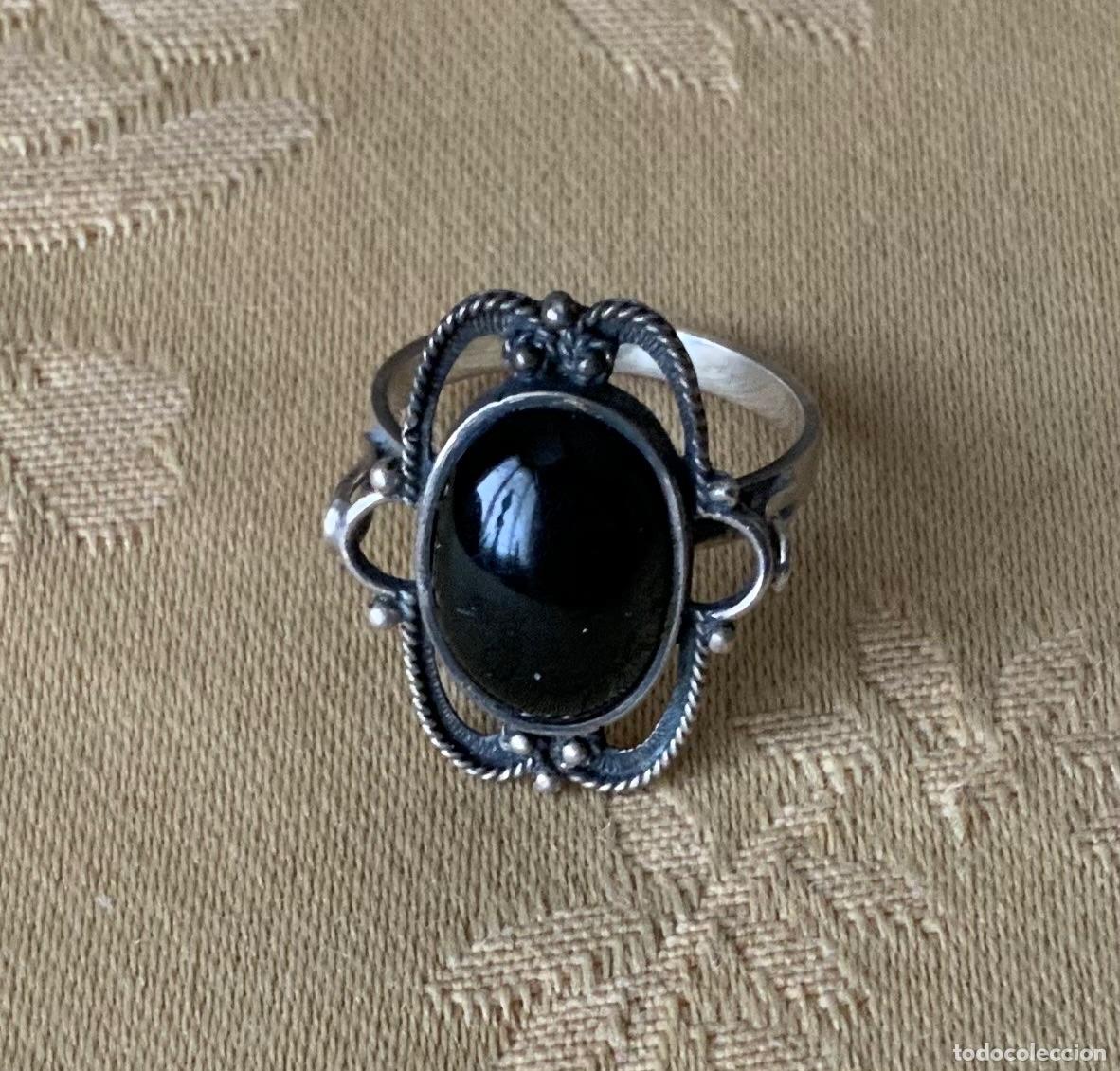 Joyeria: ANTIGUO ANILLO DE PLATA Y AZABACHE - Foto 8