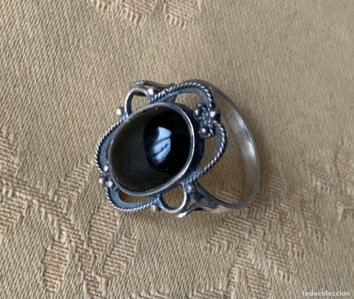 Joyeria: ANTIGUO ANILLO DE PLATA Y AZABACHE - Foto 9