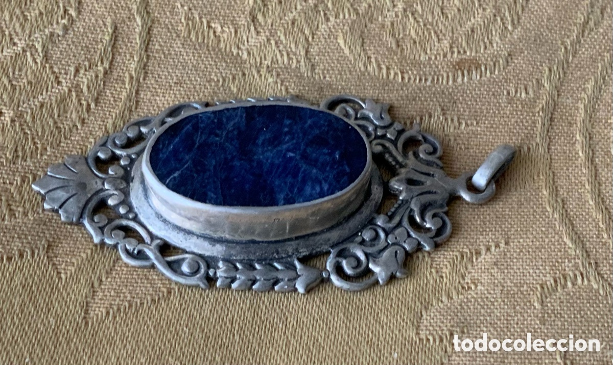 Joyeria: ANTIGUO COLGANTE PLATA Y LAPISL&Aacute;ZULI - Foto 6