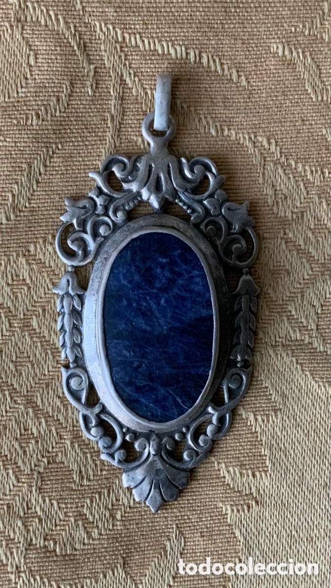 Joyeria: ANTIGUO COLGANTE PLATA Y LAPISL&Aacute;ZULI - Foto 1