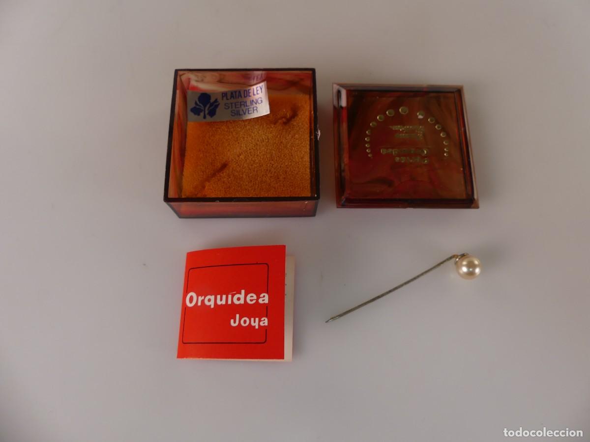 Joyeria: BROCHE AGUJA DE PLATA Y PERLA ORQUIDEA MALLORCA - CON CERTIFICADO