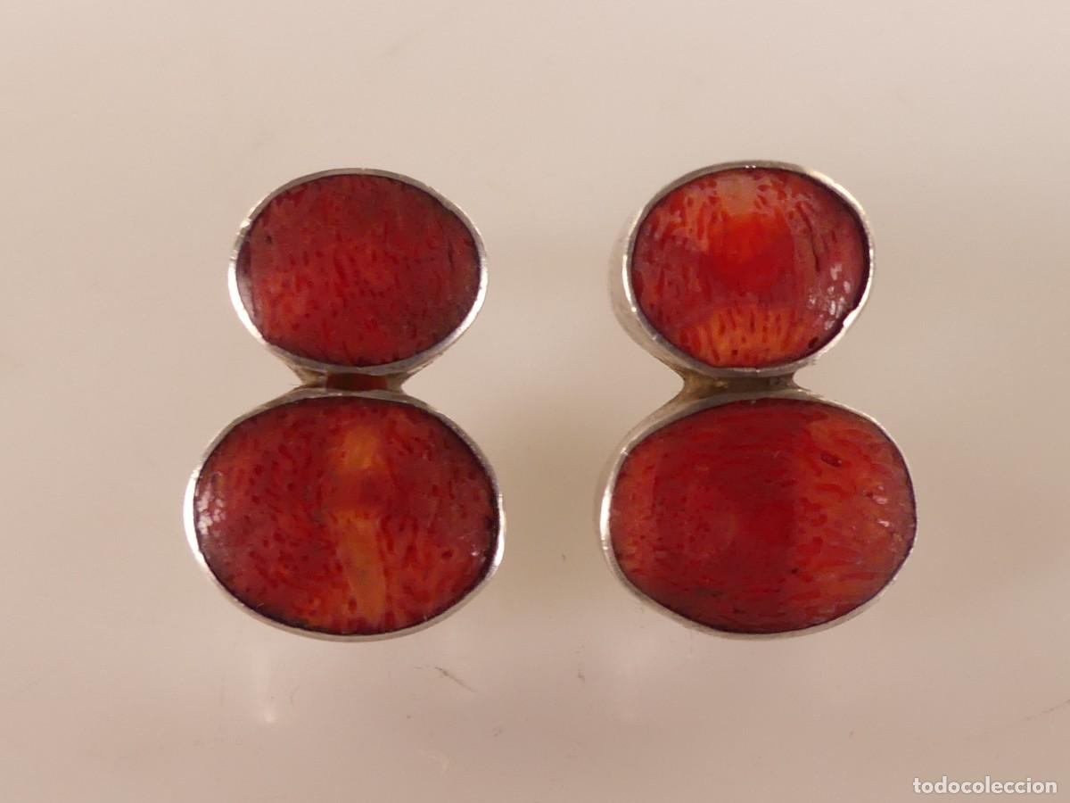 Gioielleria: ELEGANTES PENDIENTES HECHAS DE PLATA Y CORAL BONITO DISE&Ntilde;O