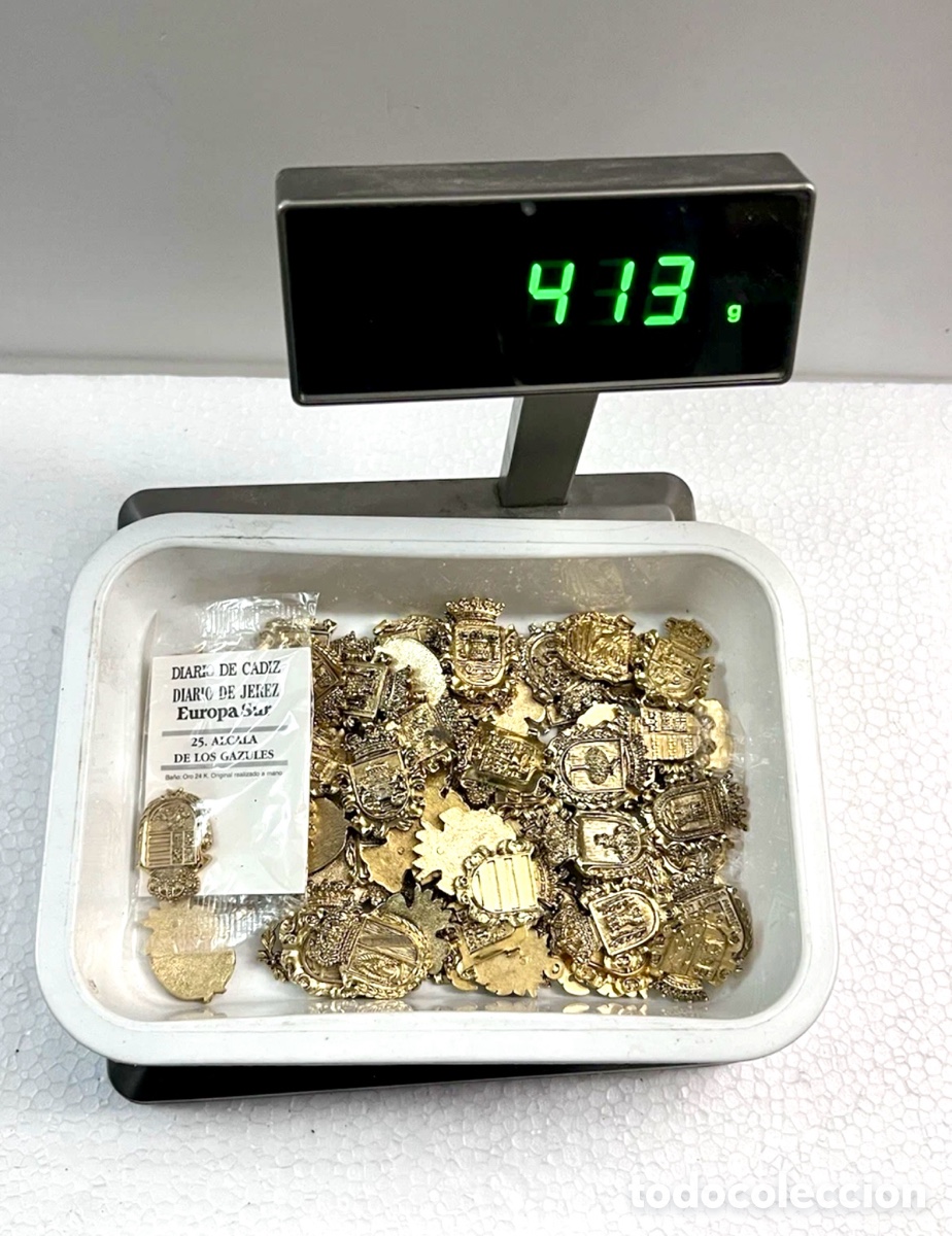 Gioielleria: ✅ Lote Lot 413 Grams 24k Gold Plated Coat of Arms of Alcal&aacute; de los Gazules, No. 25 -