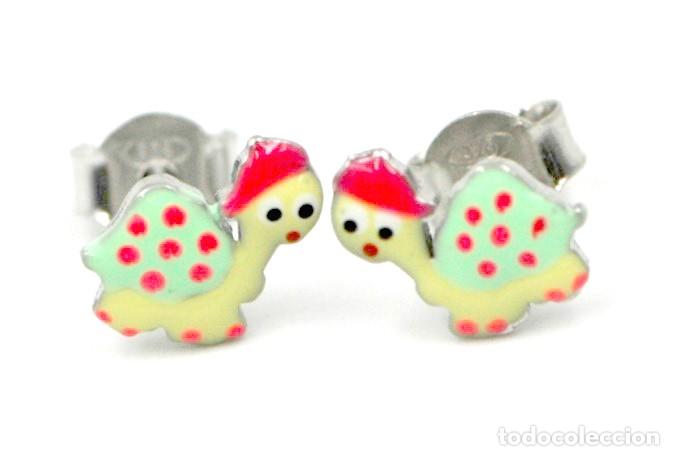 Joyeria: Pendientes tortuga ni&ntilde;a, Plata Ley - Foto 1