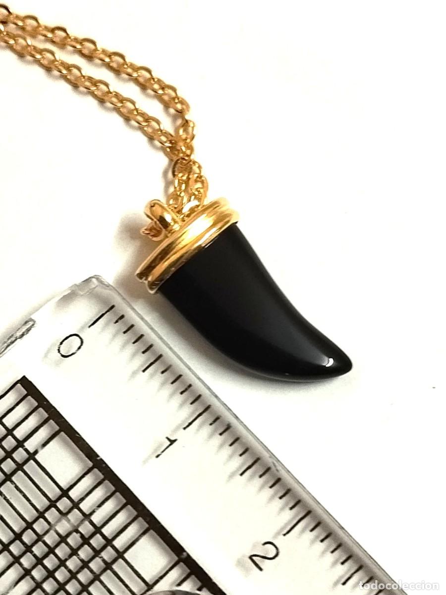 Joyeria: Colgante de colmillo de &oacute;nix en Plata 925 dorada - Foto 3