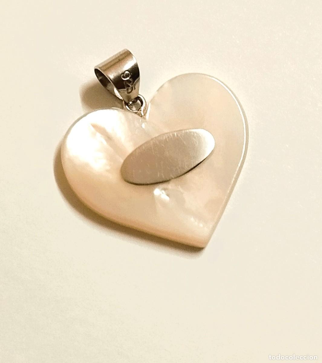 Joyeria: Colgante de coraz&oacute;n en n&aacute;car, Plata Ley 925 - Foto 2
