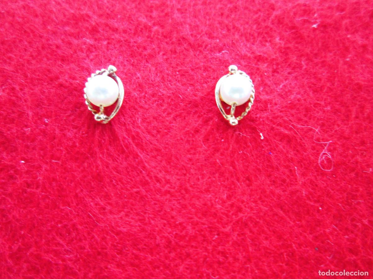 Joyeria: PENDIENTES DE ORO DE 18 KLTS. - CON PERLAS - CIERRE DE ROSCA - SIN ESTRENAR - Foto 1