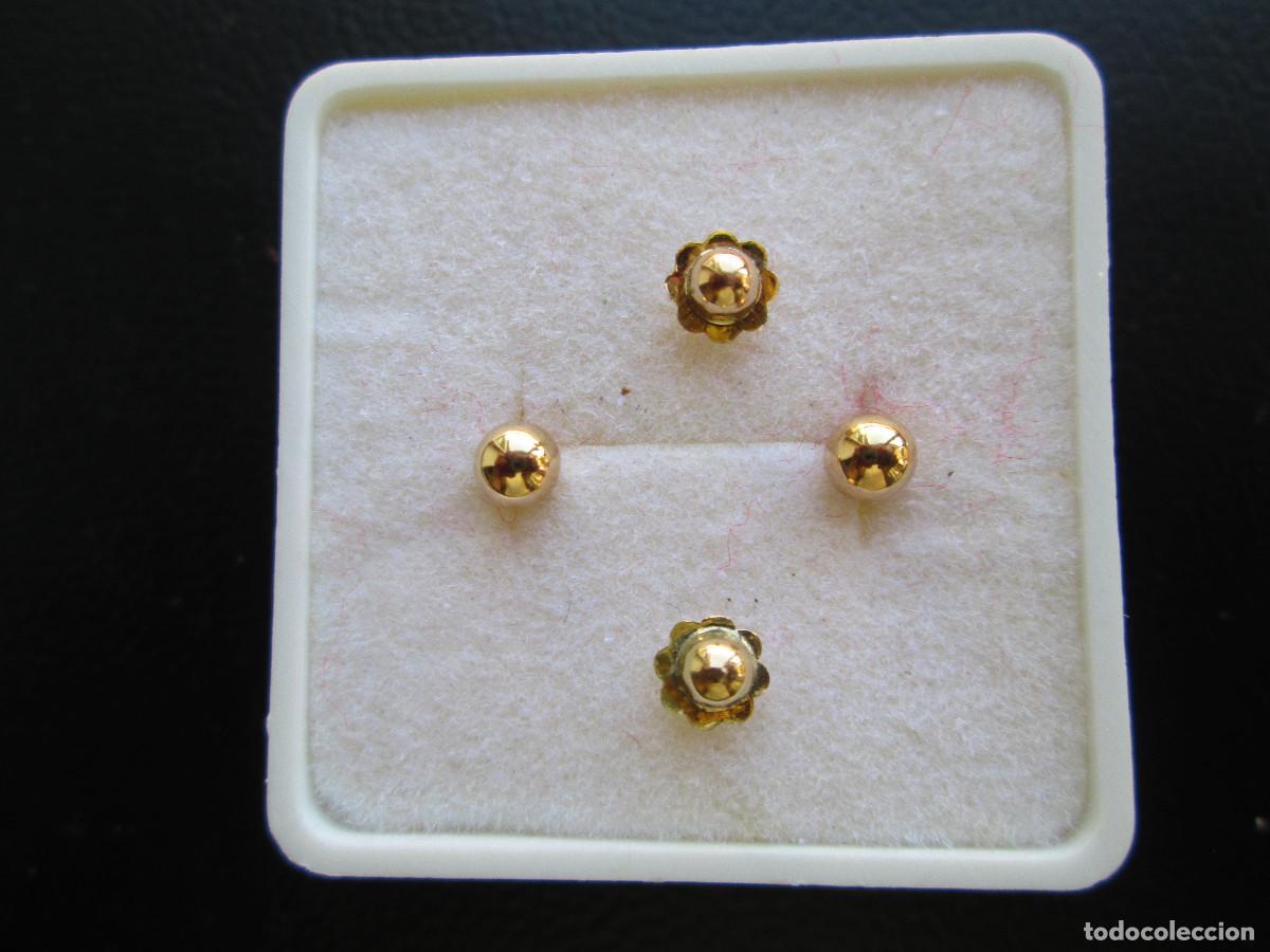 Joyeria: PENDIENTES DE ORO DE 18 KLTS. - BOLAS - CIERRE DE ROSCA - SIN ESTRENAR - Foto 4