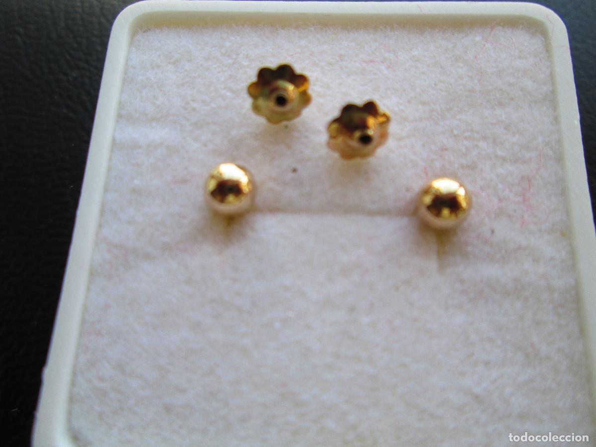 Joyeria: PENDIENTES DE ORO DE 18 KLTS. - BOLAS - CIERRE DE ROSCA - SIN ESTRENAR - Foto 5