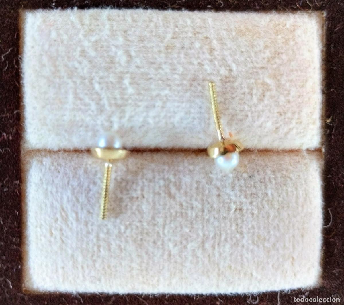 Joyeria: PENDIENTES DE ORO DE 18 KLTS. CON PERLAS - CIERRE DE ROSCA - SIN ESTRENAR - Foto 3