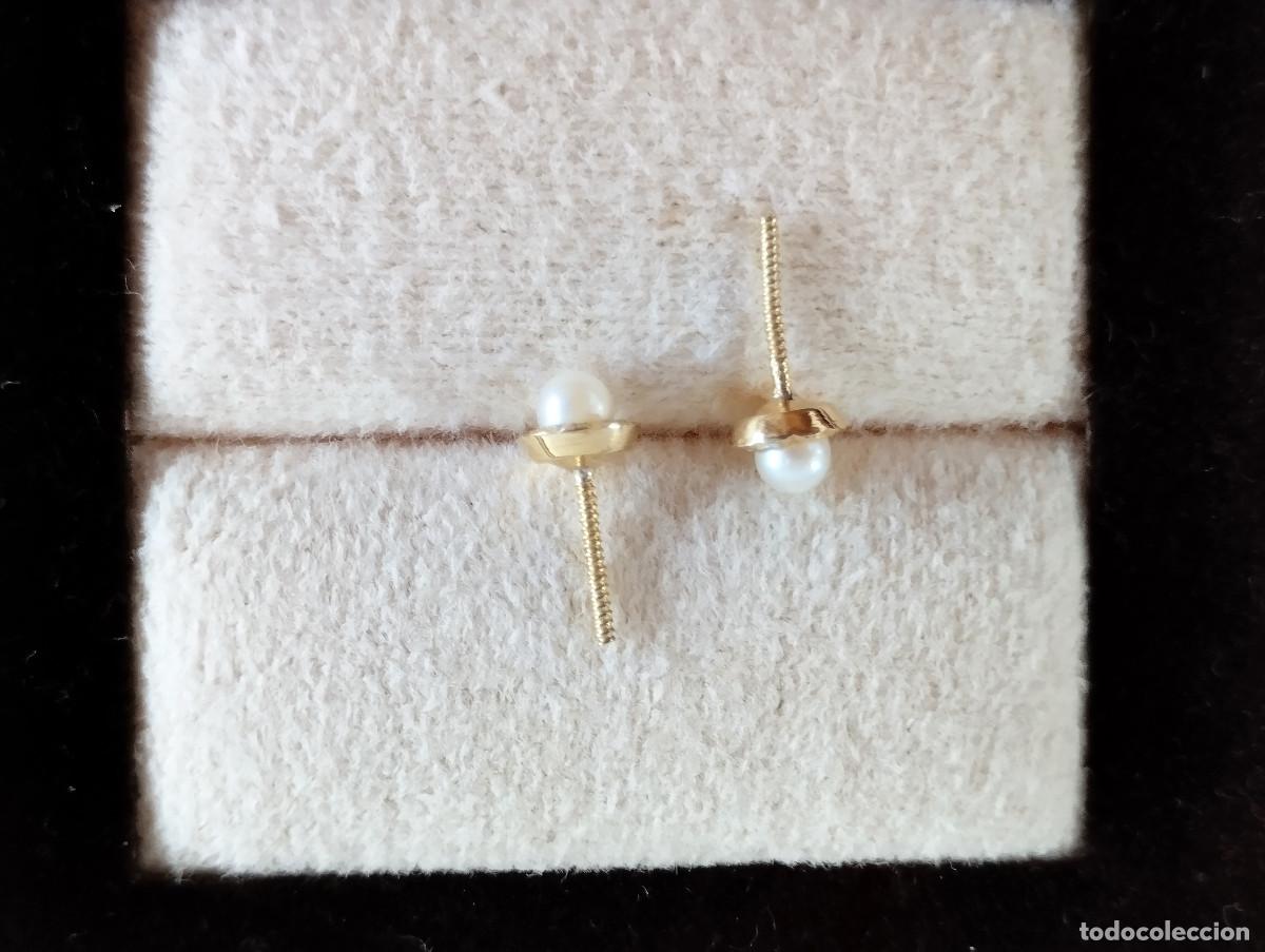 Joyeria: PENDIENTES DE ORO DE 18 KLTS. CON PERLAS - CIERRE DE ROSCA - SIN ESTRENAR - Foto 4