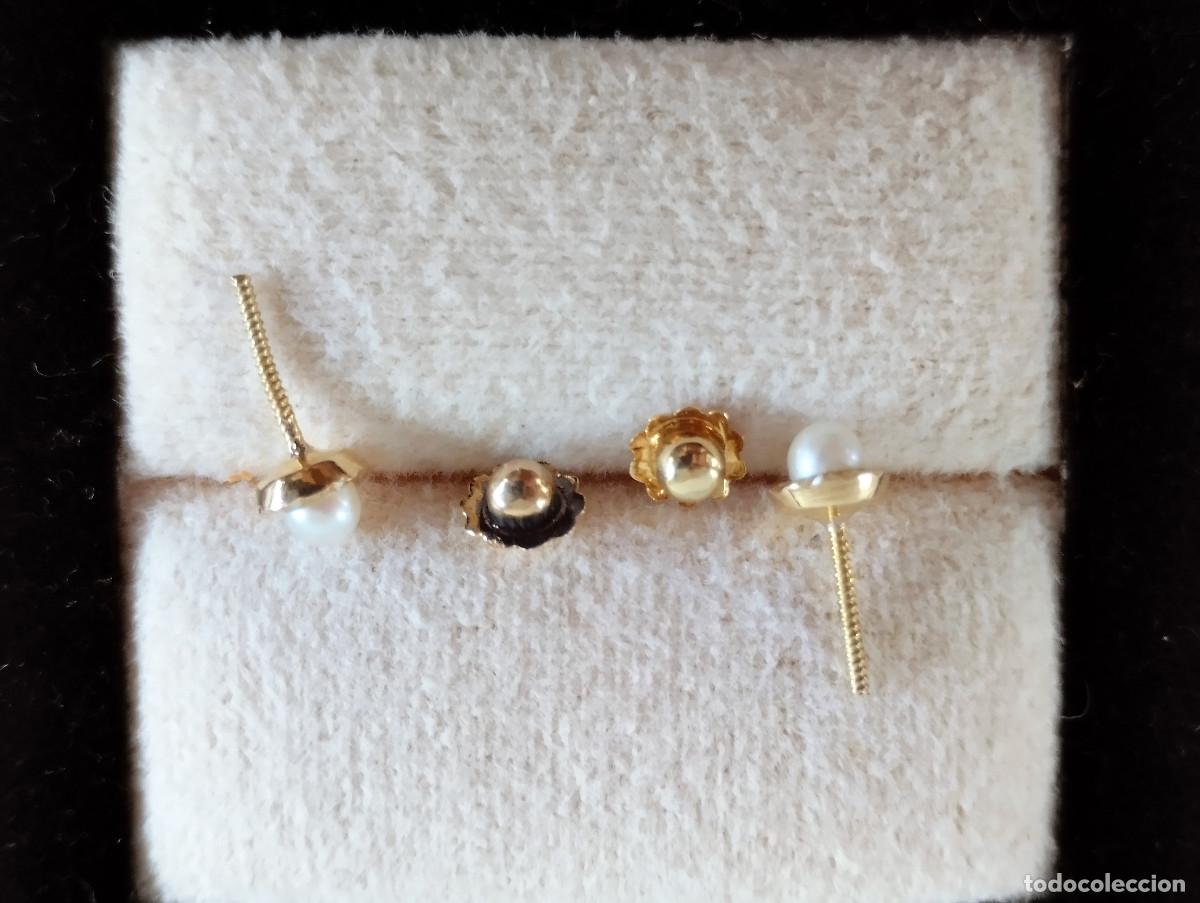 Joyeria: PENDIENTES DE ORO DE 18 KLTS. CON PERLAS - CIERRE DE ROSCA - SIN ESTRENAR - Foto 7