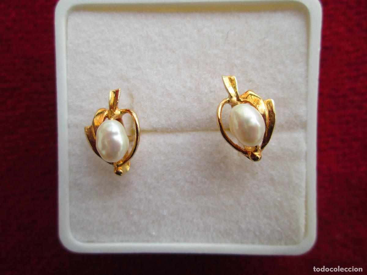 Gioielleria: PENDIENTES DE ORO DE 18 KLTS. CON PERLAS - CIERRE DE PRESION - SIN ESTRENAR