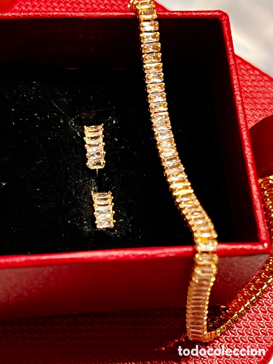 Jewelry: Pulsera y pendientes a juego Golfi (ba&ntilde;o de oro)