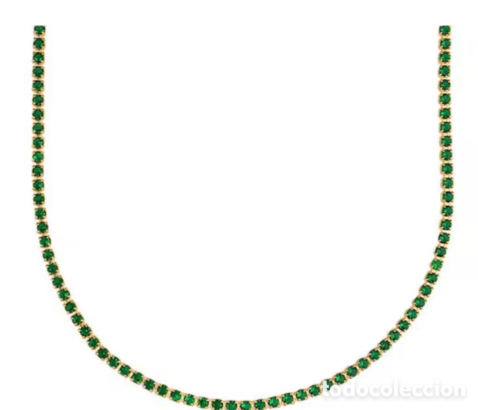 Joyeria: Collar dorado con circonitas verdes - Foto 2