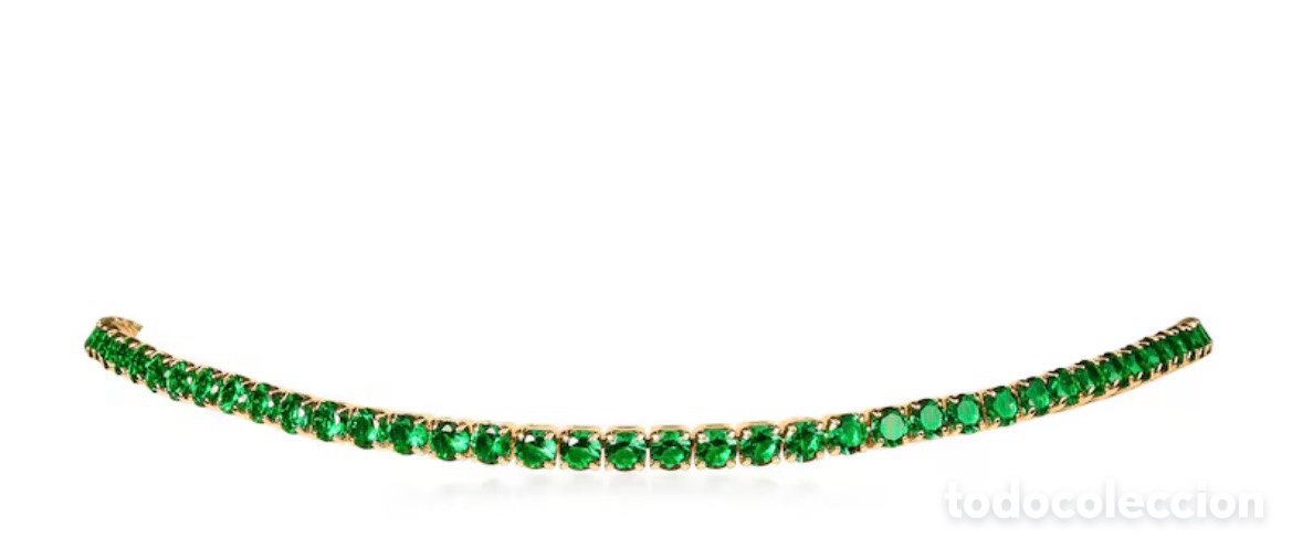 Joyeria: Collar dorado con circonitas verdes - Foto 1