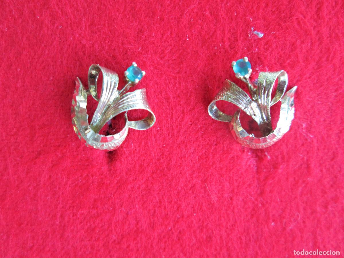 Gioielleria: PENDIENTES DE ORO DE 18 KLTS. CON PIEDRA SEMIPRECIOSA VERDE ENGARZADA - SIN ESTRENAR