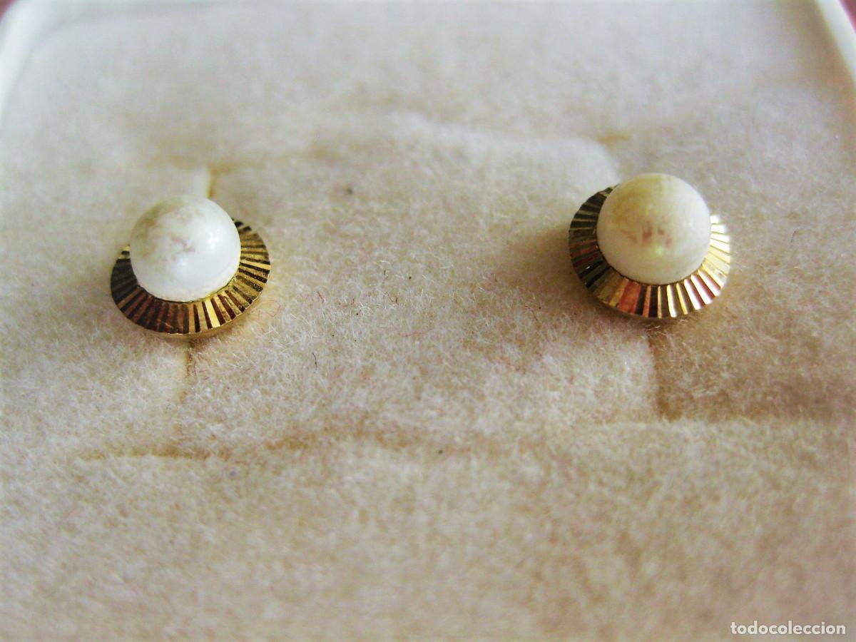 Joyeria: PENDIENTES DE ORO DE 18 KLTS. CON PERLAS - CIERRE DE ROSCA - SIN ESTRENAR - Foto 2
