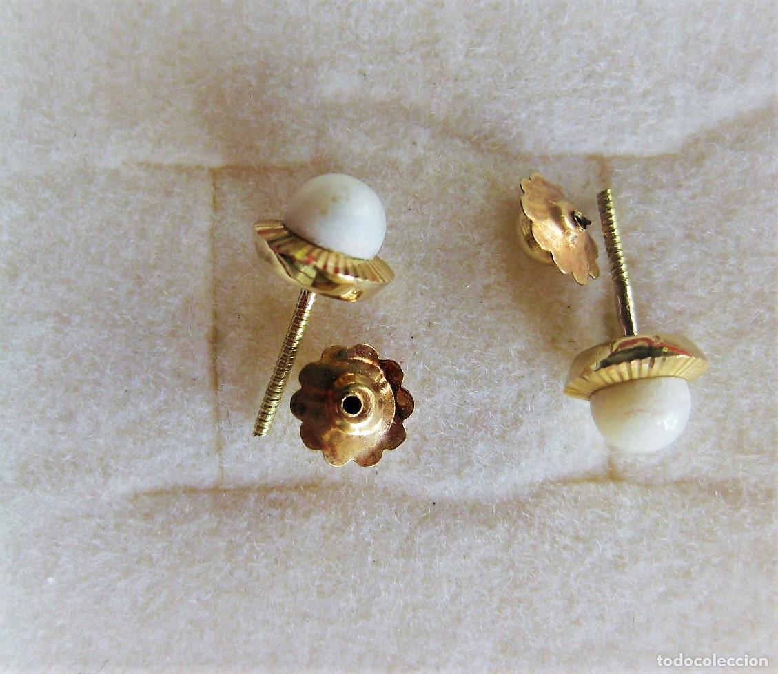 Joyeria: PENDIENTES DE ORO DE 18 KLTS. CON PERLAS - CIERRE DE ROSCA - SIN ESTRENAR - Foto 3