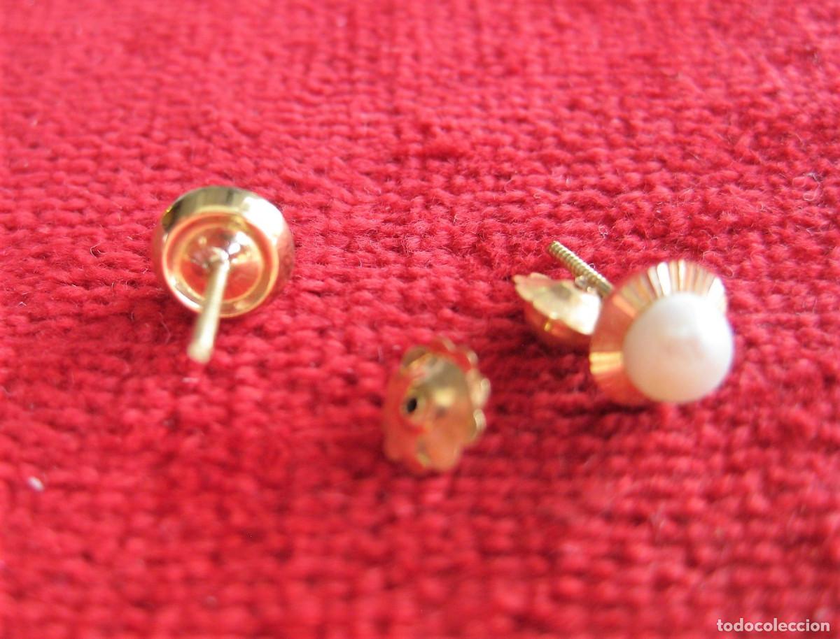 Joyeria: PENDIENTES DE ORO DE 18 KLTS. CON PERLAS - CIERRE DE ROSCA - SIN ESTRENAR - Foto 4