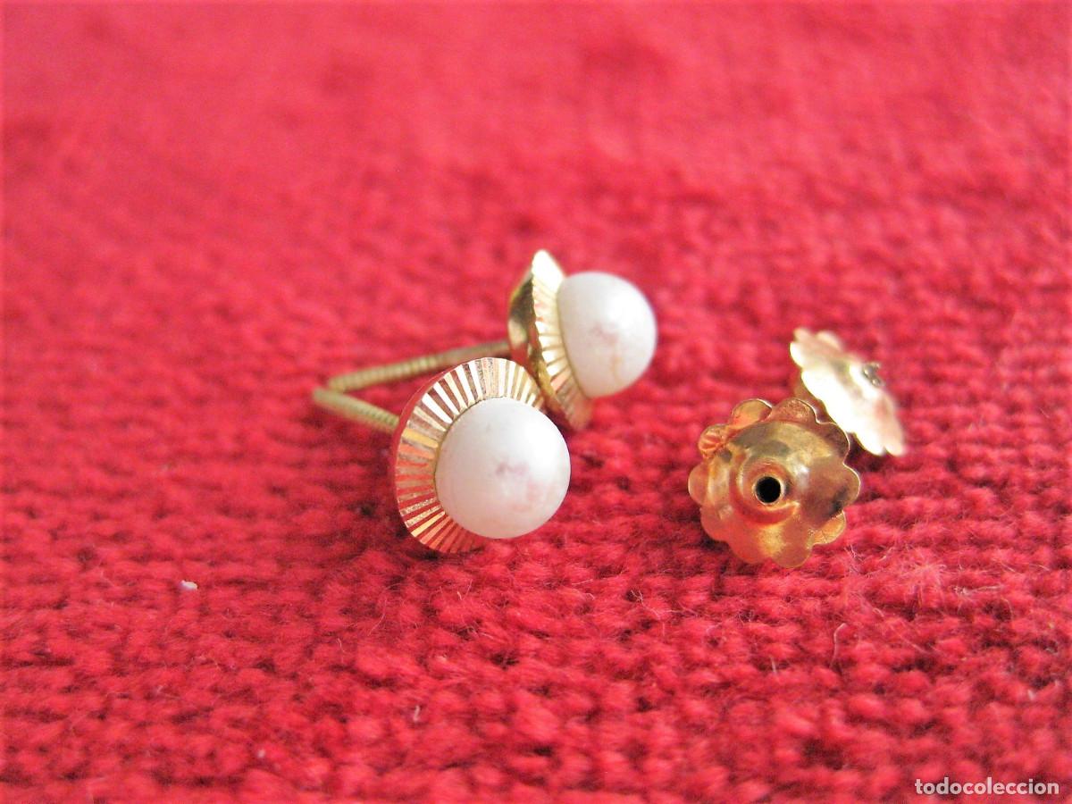 Joyeria: PENDIENTES DE ORO DE 18 KLTS. CON PERLAS - CIERRE DE ROSCA - SIN ESTRENAR - Foto 5