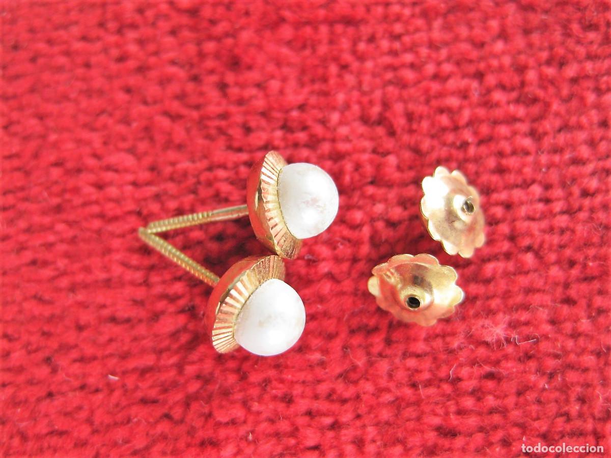 Joyeria: PENDIENTES DE ORO DE 18 KLTS. CON PERLAS - CIERRE DE ROSCA - SIN ESTRENAR - Foto 6
