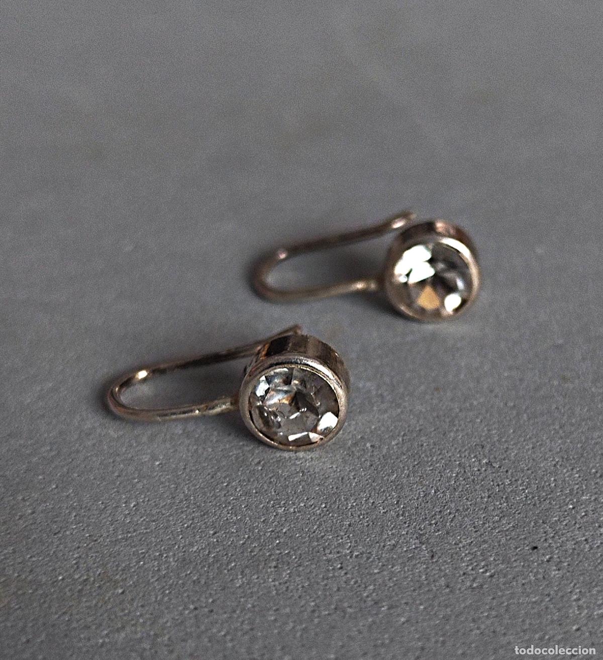Joyeria: Pendientes de plata de ley, con circonitas, cierre de gancho.