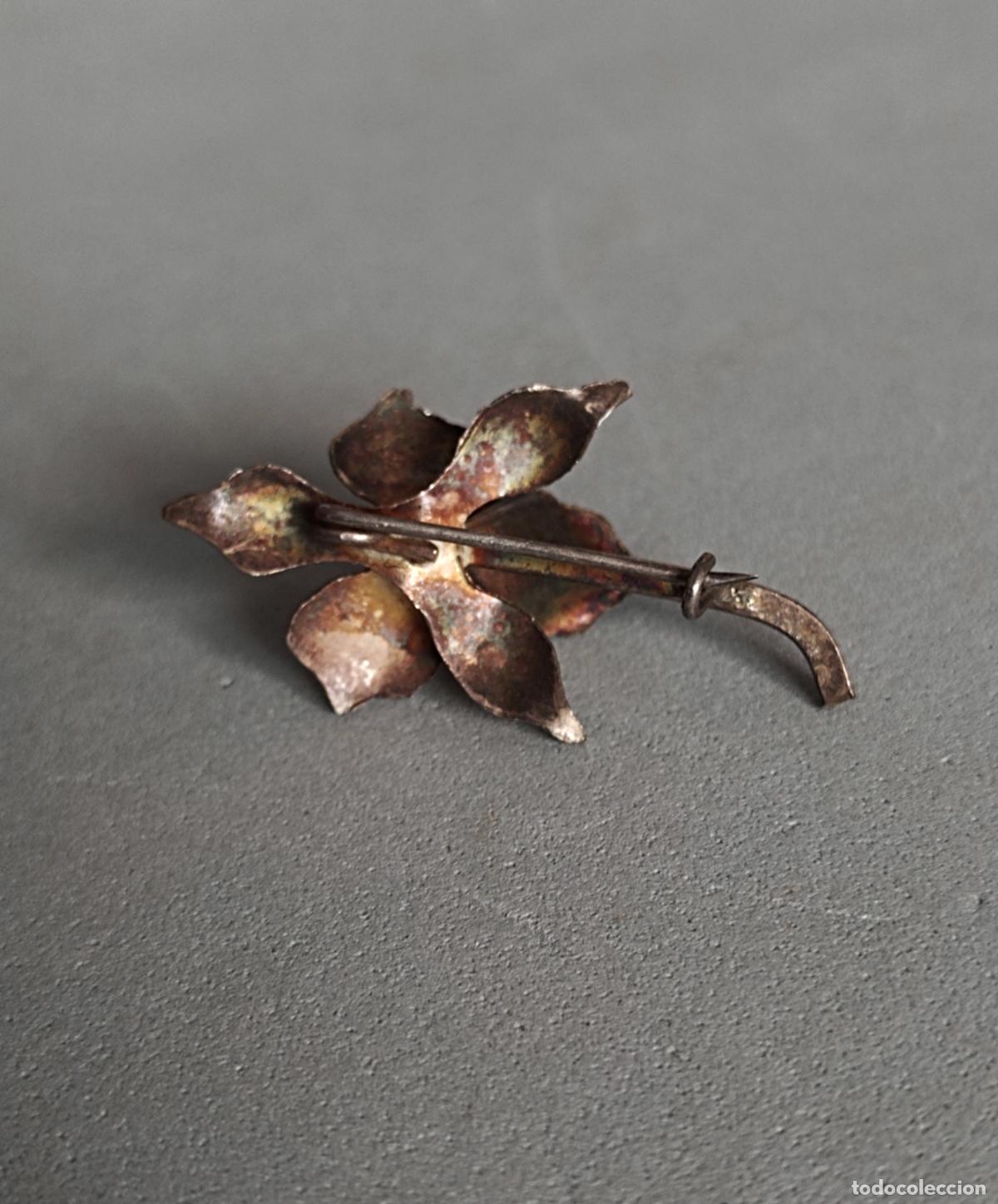 Joyeria: Bonito broche de plata de ley, con perla. Forma de hoja. - Foto 4