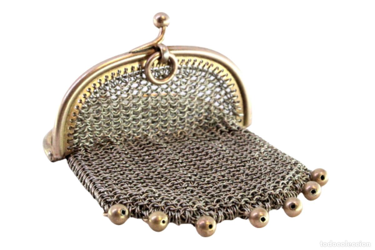 Joyeria: 44 gramos - Monedero de plata y oro de 15 quilates