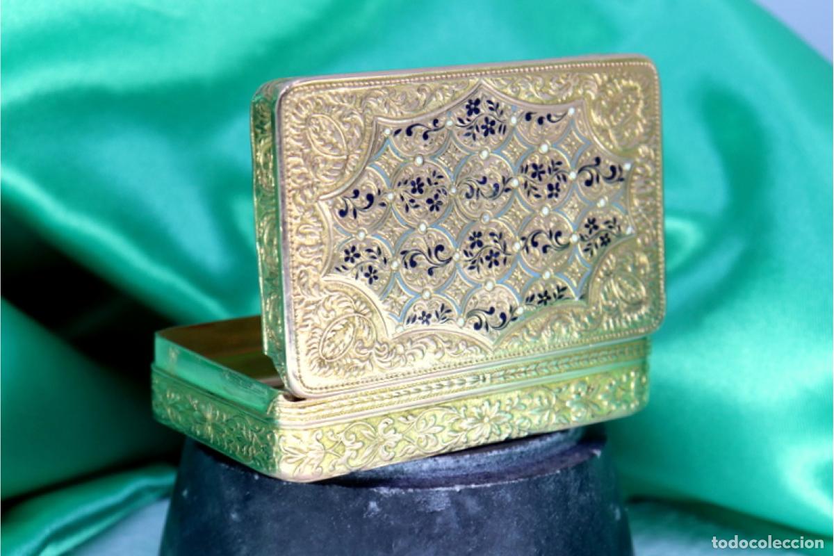Joyeria: 60 gramos - Caja de rap&eacute;, en oro - Siglo XIX - Foto 4