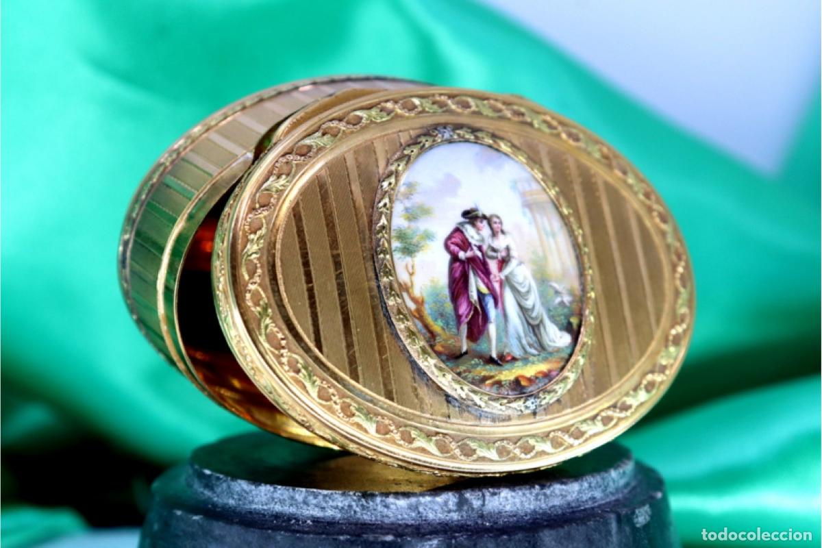 Gioielleria: 60 gramos - Caja de rap&eacute;, en Oro de 18 quilates - Siglo XIX