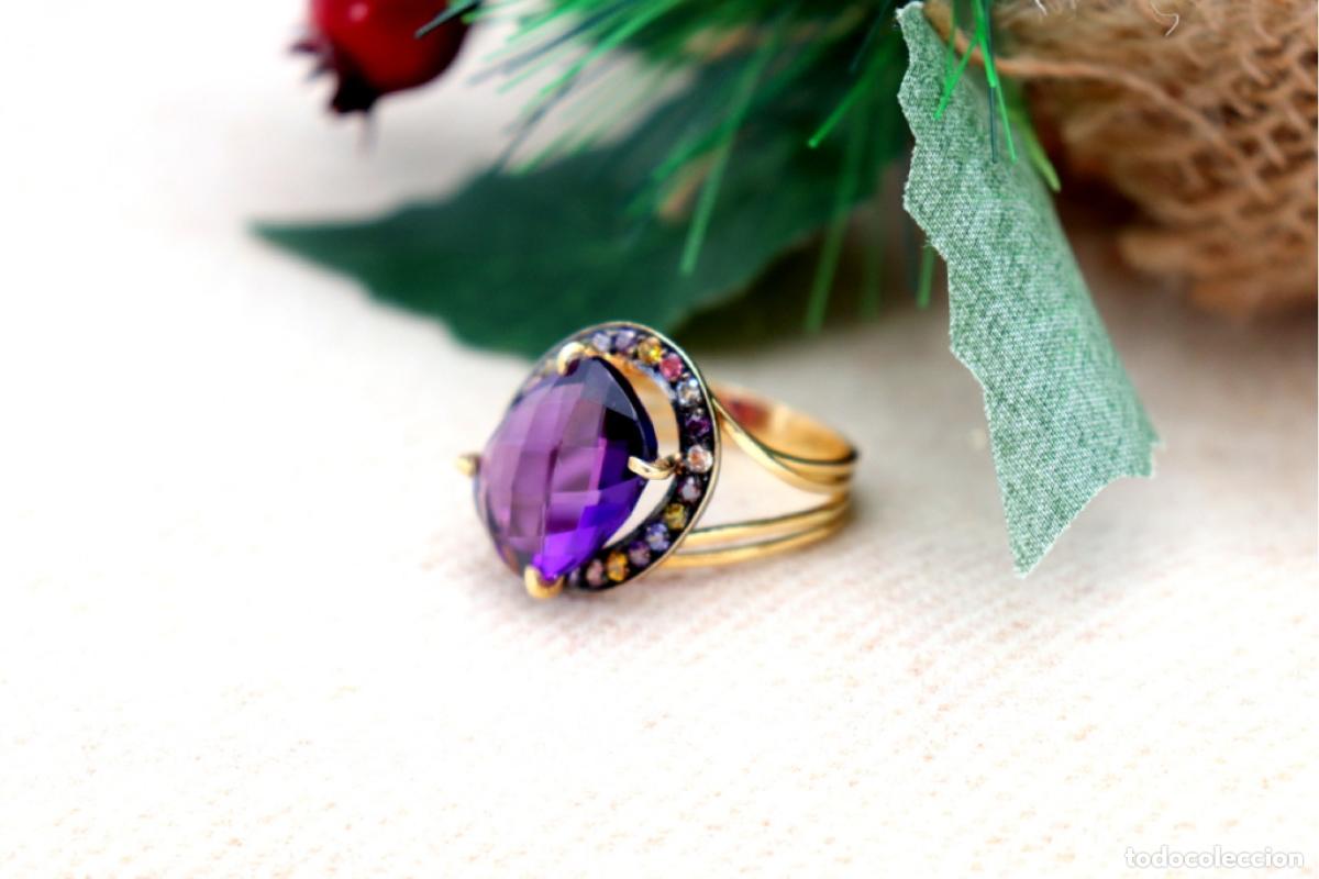 Joyeria: Anillo de Oro 19.2K con amatista y cuarzo - Foto 4