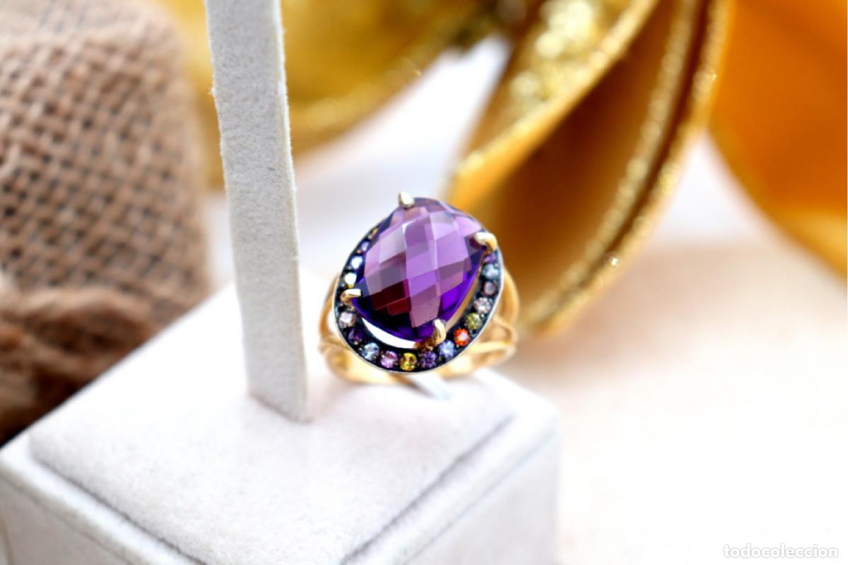 Joyeria: Anillo de Oro 19.2K con amatista y cuarzo - Foto 5