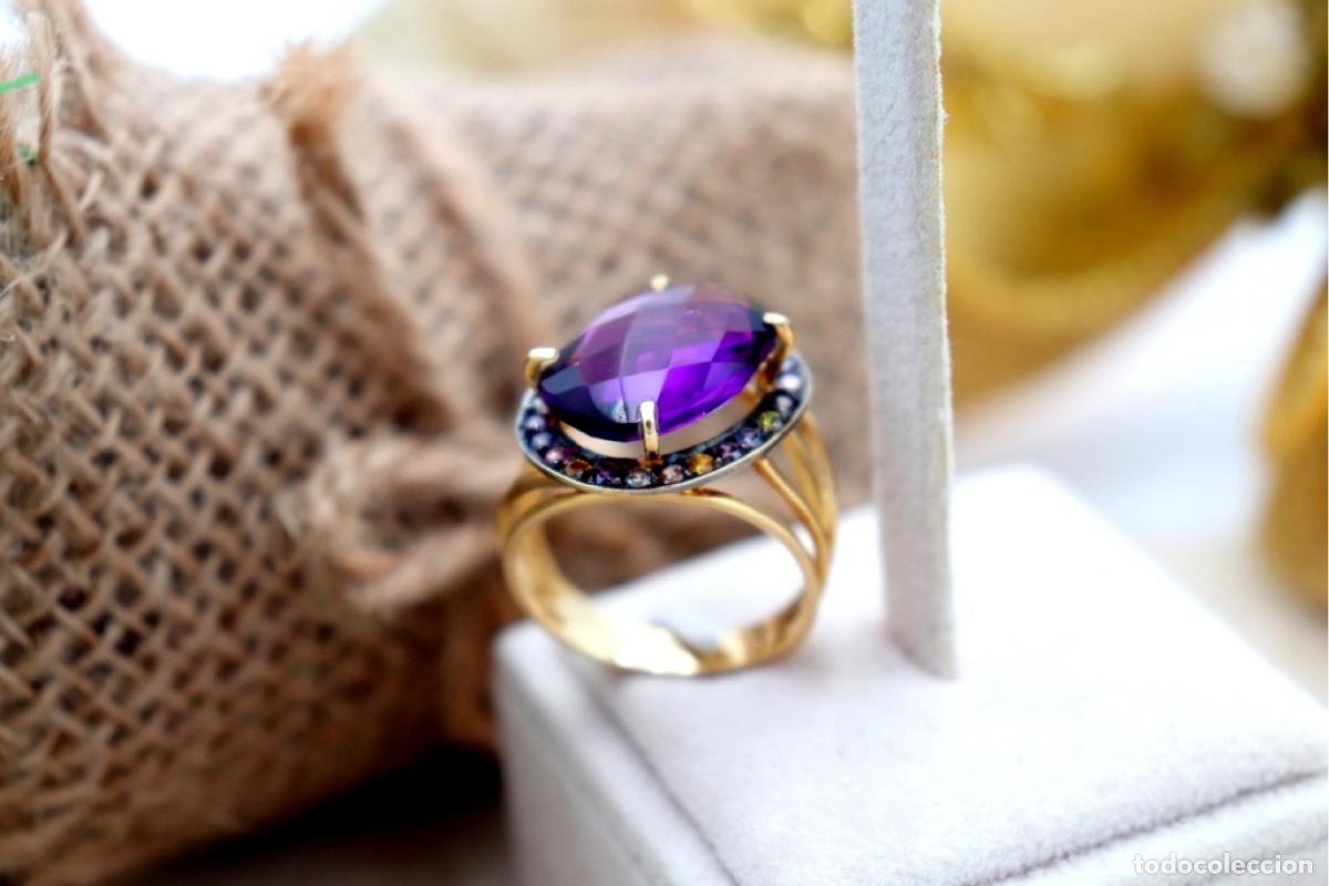 Joyeria: Anillo de Oro 19.2K con amatista y cuarzo - Foto 6
