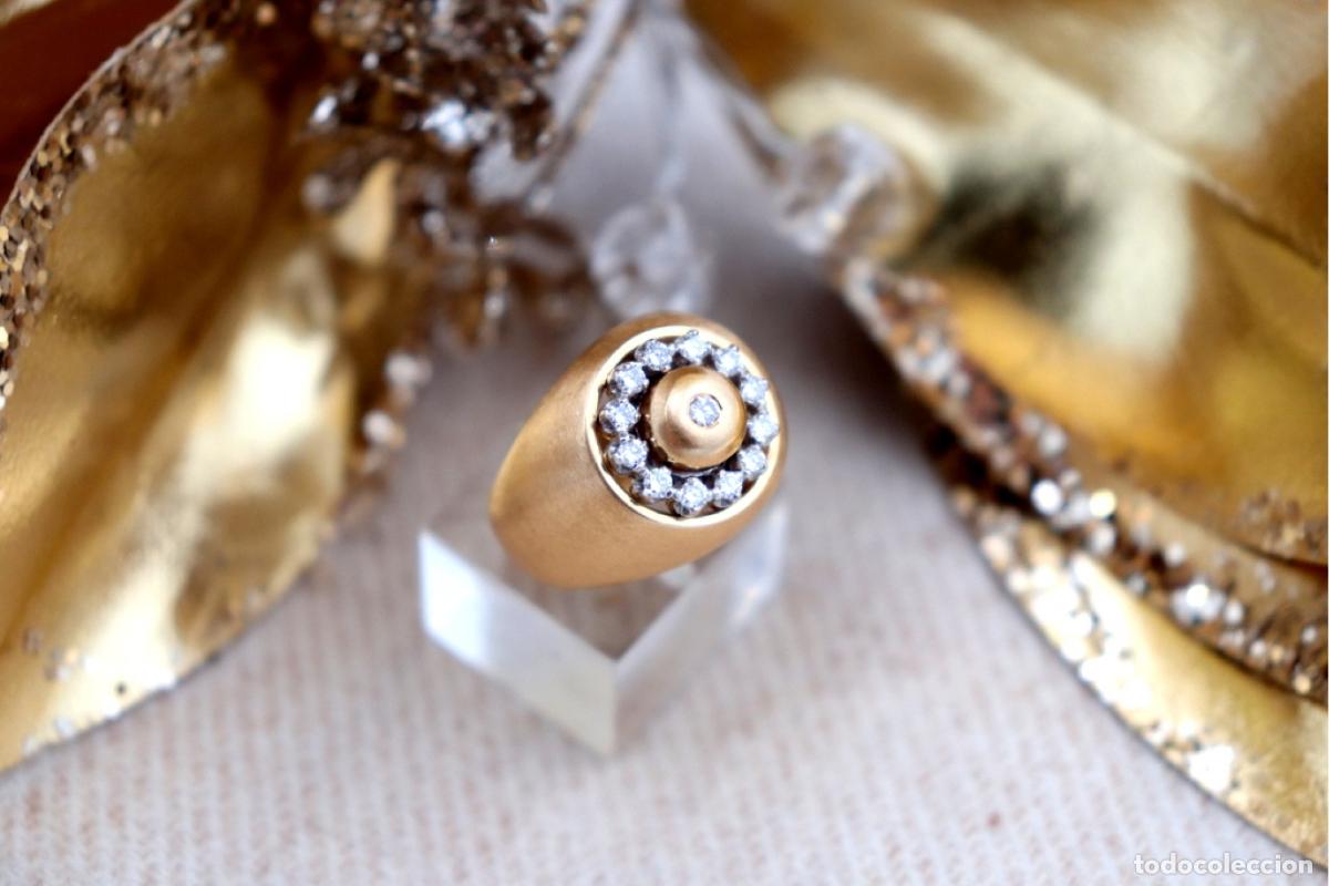Joalharia: Anillo de oro de 19,2 quilates con diamantes