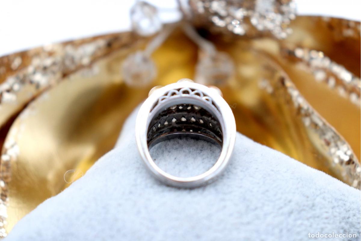 Joyeria: Anillo de oro de 19,2 quilates con diamantes y perlas - Foto 3