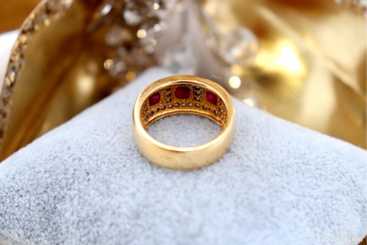 Joyeria: Anillo de oro de 19,2 quilates con diamantes y rub&iacute;es - Foto 4