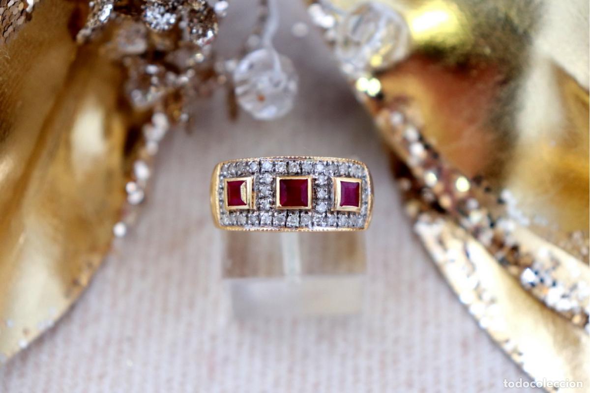 Joyeria: Anillo de oro de 19,2 quilates con diamantes y rub&iacute;es - Foto 6