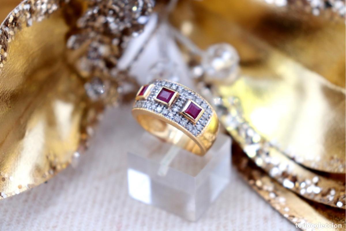 Joyeria: Anillo de oro de 19,2 quilates con diamantes y rub&iacute;es - Foto 8