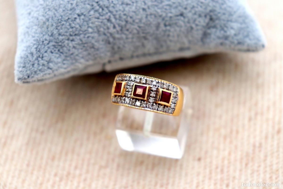 Joyeria: Anillo de oro de 19,2 quilates con diamantes y rub&iacute;es - Foto 9